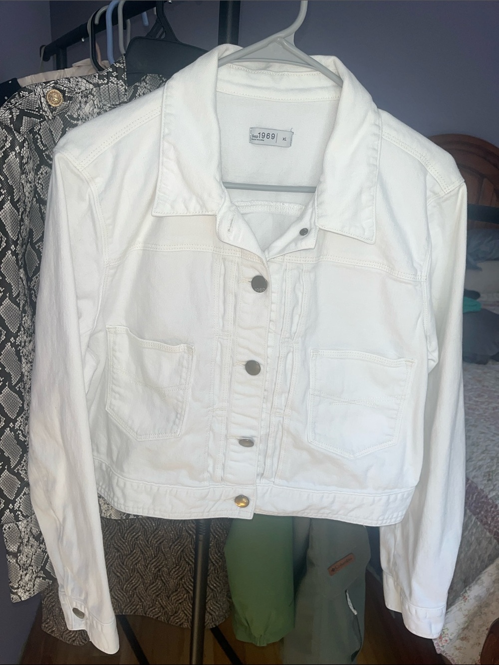 Gap cropped white jean jacket